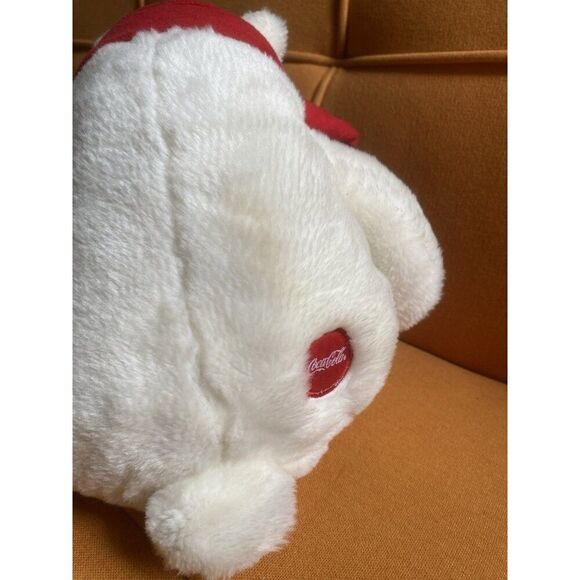 Coca-Cola White Polar Bear Plush Toy Teddy Bear W/ Scarf 10 Inches 2019 - Picture 5 of 9